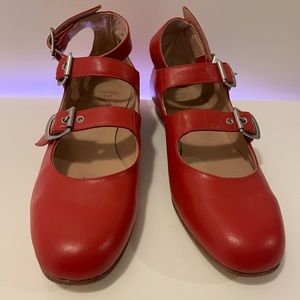 Brand New Cherry Red Vivienne Westwood ROMAN THREE STRAP SANDAL